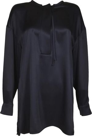 Giorgio Armani Zijden Blouse - Dames - Blouses - Blauw - M - Overhemden