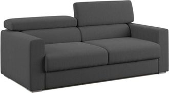 Divani.Store Dylan Sofá con pouf extraíble en tejido efecto algodón impermeable 158 cm Antracita