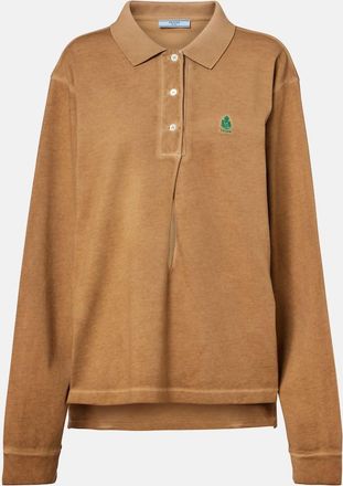 Prada Oversized cotton piqu&eacute; polo shirt