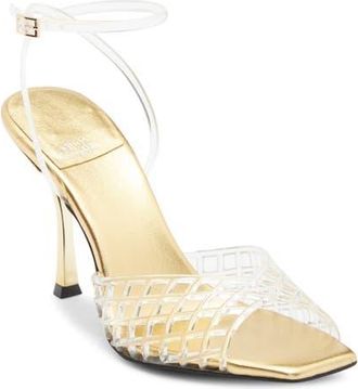 Jeffrey Campbell Lattix Ankle Strap Jelly Sandal in Clear Gold at Nordstrom, Size 5.5