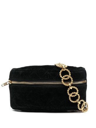 Chanel 1980s diamond-quilted belt bag - Black
