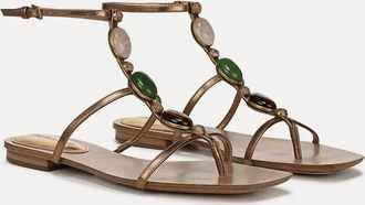 Veronica Beard Womens Alba Gemstone Sandal In Gold