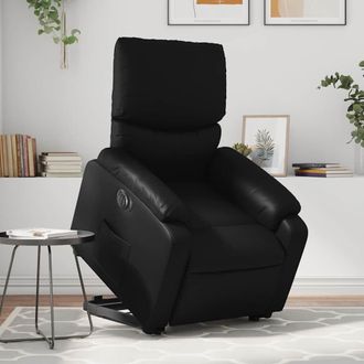 vidaXL Vidaxl - Sill&oacute;n Reclinable Y Elevable El&eacute;ctrico Cuero Sint&eacute;tico Negro