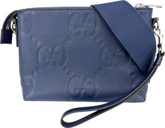 Gucci Blue Leather Clutch Bag Shoulder Bag (Pre-Owned)