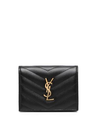 Saint Laurent Cassandre portemonnee - Zwart
