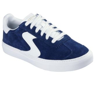 Skechers Womens Arch Fit Legend-Vivid Hues Sneaker, Navy, 9