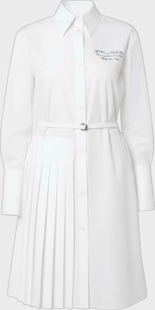 Off-white Womens Plisse Script Poplin Shirt Dress White - Size X-Small