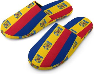 Generic Romania Flag Mens Cozy Memory Foam Slippers Warm Cotton House Shoes Comfy Slipper for Indoor Outdoor