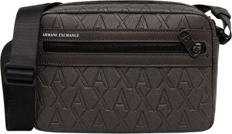 A|X Armani Exchange Tassen, Heren, Bruin, ONE Size, Leer, Monogram Schoudertas