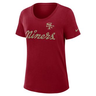 Nike San Francisco 49ers Rivalries Collection Slub Nike Womens Dri-FIT NFL T-Shirt in Black | 03486DL9B-FY4