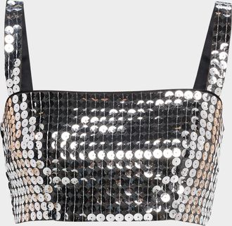Dolce & Gabbana Sequined Sleeveless Crop Top