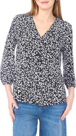 Vince Camuto Balloon Sleeve Knit Top in Black/White at Nordstrom Rack, Size Medium