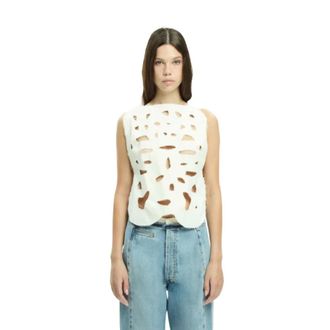 Malloni Sleeveless Tops, female, Beige, Size: XS MLO Top