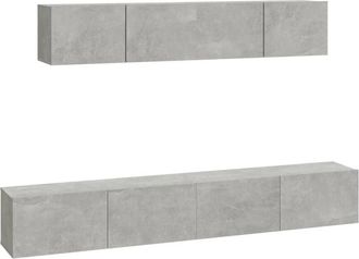 vidaXL 4 Piece tv Cabinet Set Concrete Grey Engineered Wood Vidaxl