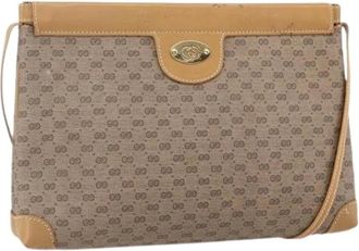 Gucci Pre-owned Cross Body Bags, female, Beige, Size: ONE SIZE Pre-owned Vintage Canvas Crossbody Bag