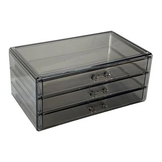 OEM Caja De Almacenamiento De Joyas De Acr&iacute;lico - Negra, Tres Capas
