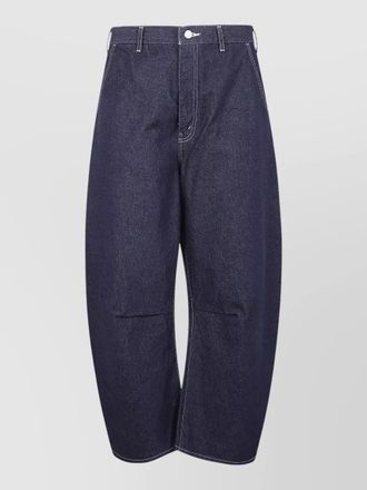 Comme Des Gar&ccedil;ons wide leg jeans contrast stitching belt loops