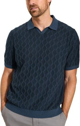 Tommy Bahama Ocean Waters Short Sleeve Polo in Dress Blues at Nordstrom, Size Xxx-Large