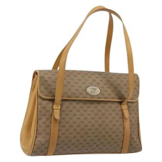 Gucci Pre-owned Vintage Micro Small GG Canvas Hand Bag - Dames - Pre-owned - Beige - Maat: ONE Size Leer
