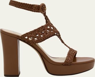 Alexandre Birman 120mm Braided Leather Platform Sandals