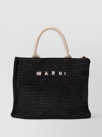 Marni raffia-effect small tote bag