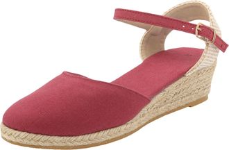 Generic Women High Heel Sandals Fashionable Soft Sole Classic Buckle Design Thick Platform Elegant Ladies Footwear Comfortable Summer Shoes (Red, 4.5)