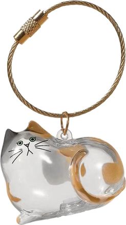 Generic Cat Hair Storage Bottle Keychain, Transparent Cat Keepsake Box Key Ring, Cute Collecting Kitten Animal Hair Bottle Keyring, Funny Pet Kitten Memory Bo