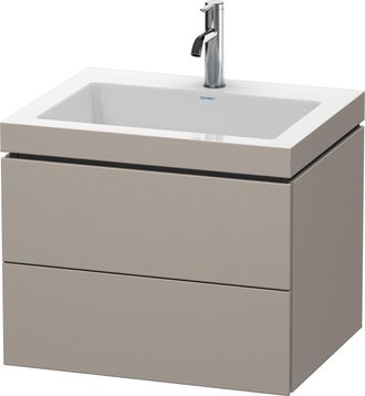 Duravit Lavabo Para Muebles Duravit L-cube C-bonded Con Base, Colgante, 60x48 Cm, 2 Cajones, Sin Rebosadero, 1 Agujero Para Grifo, Color: Terra Mate - Lc6926o