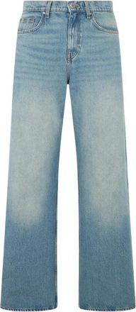 Roberto Cavalli Wide-Leg Jeans With Monogram RC - male - Roberto Cavalli - Wide Jeans - Blue - S - Jeans