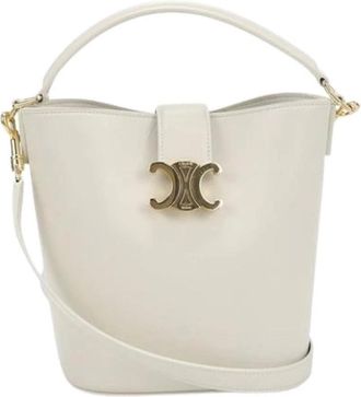 Celine Pre-owned Vintage Bucket Bag - Dames - Vintage Tas - Wit - ONE Size - Leer - Vintage