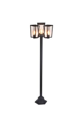CGC Lighting Fir Modern Black Outdoor Lantern Tall Three Head Post Light 1.9m