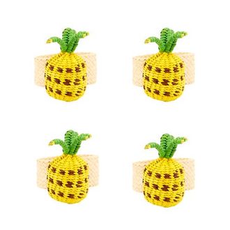 Coro Cora Pineapple Napkin Ring - Set of 4 in Yellow at Nordstrom