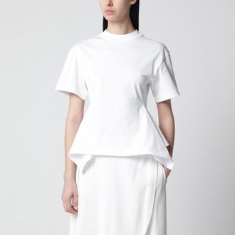 Alaia T-shirt a pannelli in jersey di cotone bianca