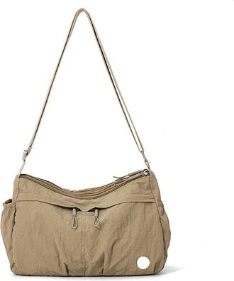Generic Compatible For Ladies handbags, fashionable shoulder bags and crossbody, waterproof fabric(Khaki)