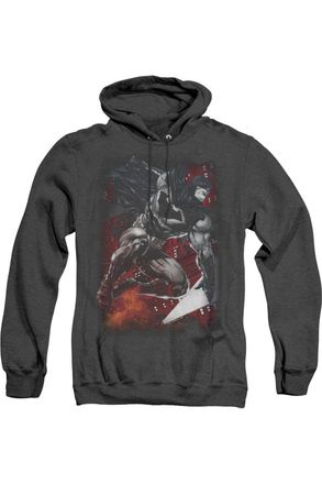 Gildan Batman Sparks Leap Adult Heather Hoodie / Hooded Sweatshirt