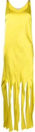 Stella McCartney fringe-hem sleeveless dress - women - Viscose/Acetate/Silk/Acetate - 40 - Green