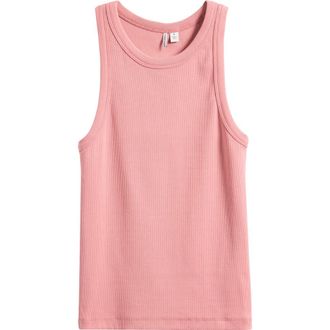 Nordstrom Everyday Cotton Rib Tank in Pink Compact at Nordstrom, Size Xx-Small