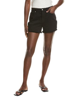 7 For All Mankind Black Fray High-Waist Short