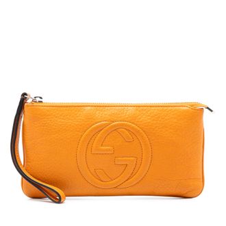Gucci Tweedekans Pebbled Leather Soho Pouch