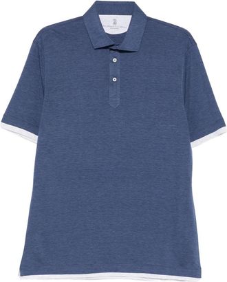 Brunello Cucinelli Silk And Cotton Polo Shirt-Uomo