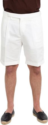 BRIGLIA 1949 Korte Broeken, Heren, Wit, L, Leer, Amalfis Shorts