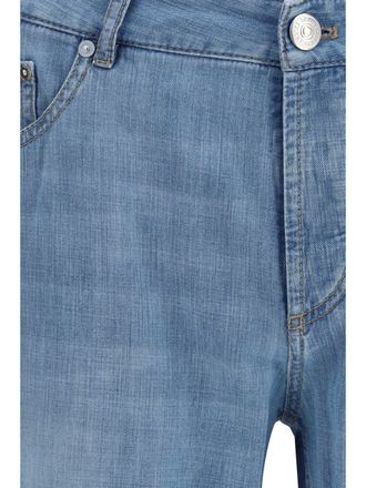 Brunello Cucinelli Mens Jeans Distressed Light Denim Old Cotton