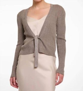 Rino&Pelle Gizana Fitted Cardigan In Dust Khaki