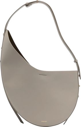 SOEUR Gray Winona Front-Logo Zip-Pouch Leather Shoulderbag