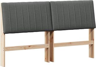 vidaXL Cabecero Tapizado Gris Oscuro 150 Cm Madera De Pino Macizo Vidaxl