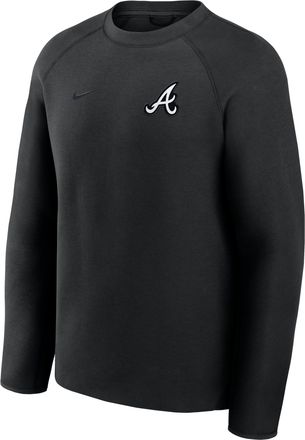 Nike Atlanta Braves Tech Fleece Nike Mens MLB Pullover Crew in Black | 05L6912ZAW-6DU