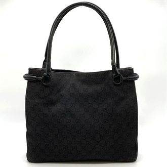 Gucci Gg Canvas Black Gg Canvas Shoulder Bag Tote Bag (Pre-Owned)