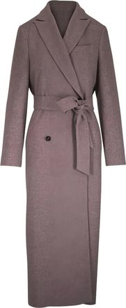 Kiton Cappotto a portafoglio con cintura - Marrone