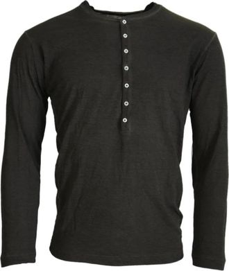 Dsquared2 Grijze Henley Pullover Sweater - Heren - Longsleeves - Grijs - S - Katoen - Tops