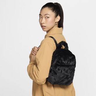 Nike Womens Nike Sportswear Futura Faux Fur Mini Backpack (6L) in Black | FZ1328-010